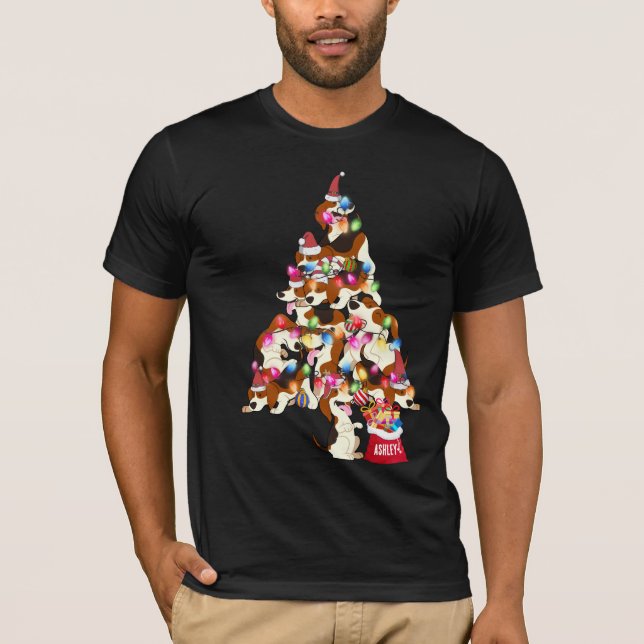 Jul Beagle Hund Puppy Cute T Shirt (Framsida)