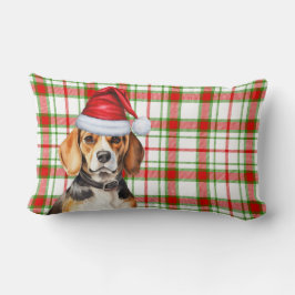 Jul Beagle Hund Red Grönt Play Helgdag Lumbarkudde