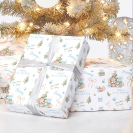 Jul - Bear Boy Namn Text Jul Presentpapper