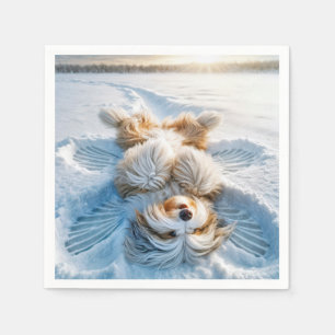 Jul Beared Collie Snö Angel Pappersservett