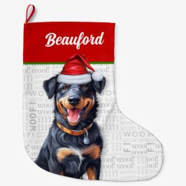 Jul Beauceron med Hund Namn Stor Julstrumpa