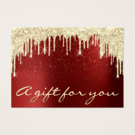Jul Beauty Guld Confetti Gift Burgundy Red Visitkort