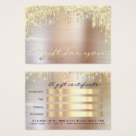 Jul Beauty Salon Guld Gift Certificate Metall Visitkort