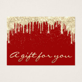 Jul Beauty Salon Hair Guld Confetti Gift Red Visitkort