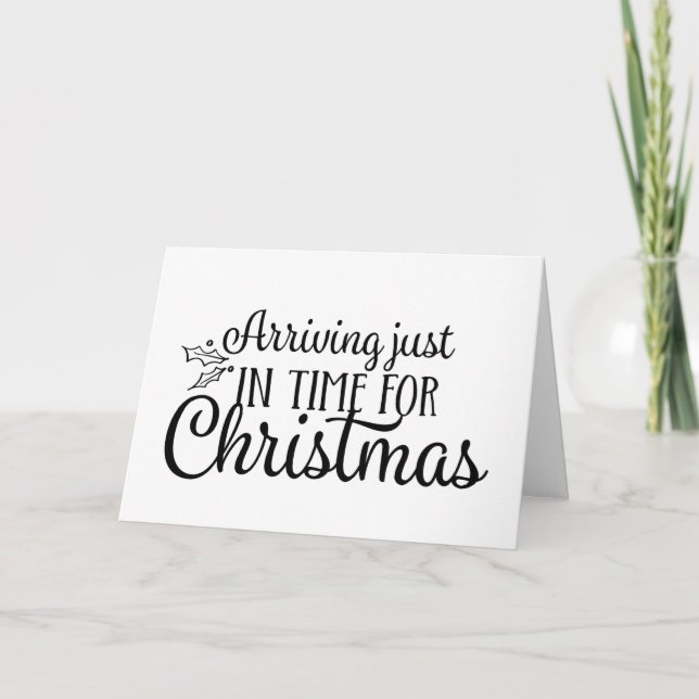 Jul bebisannonsering Baby kommer i December Kort (Framsida)
