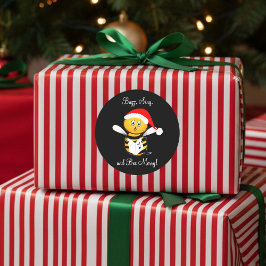 Jul Bee Sjungande Bee Glad! Runt Klistermärke