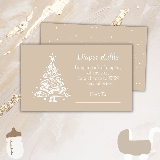Jul Beige Baby Könsneutralblad Raffle Tilläggskort (Skapare uppladdad)