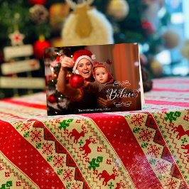 Jul Believe-kort för julglädje vikt Helgkort