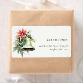 jul Bell Gräs Poinsettia Foliage Adress Fraktsedel