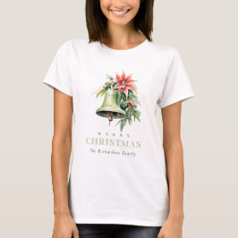 Jul Bell Gräs Poinsettia Foliage Watercolor T Shirt