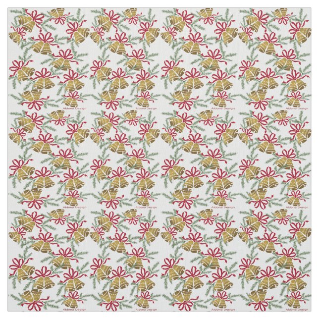 jul Bell mönster Fabric Tyg (Provkarta)