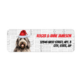 jul Bergamasco Hund Helgdag Adress Returadress Etikett
