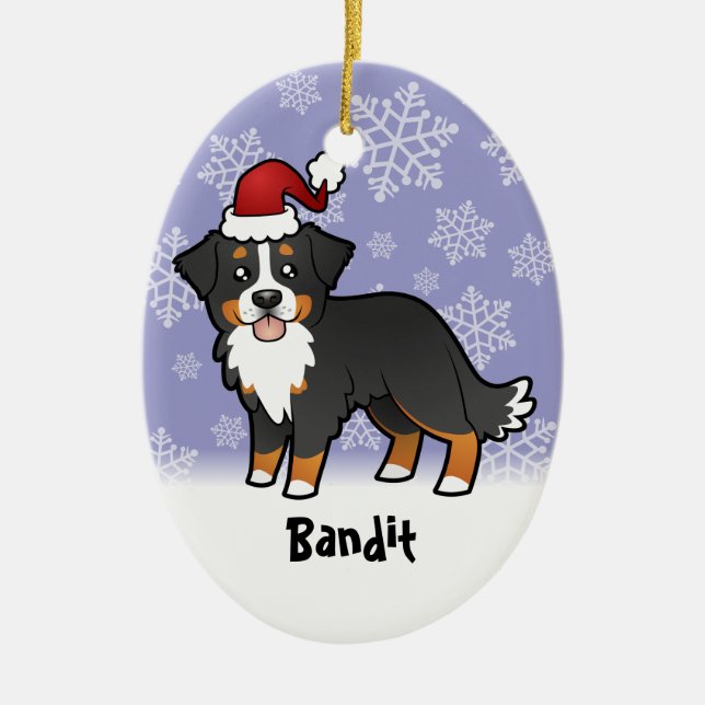 Jul Berner Sennenhund Julgransprydnad Keramik (Framsidan)