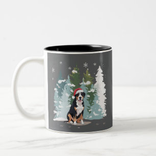 Jul Berner Sennenhund Mamma Valp Vinter Två-Tonad Mugg