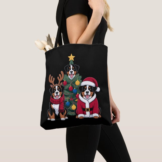 Jul Berner Sennenhund Tomte Julgran Tygkasse (Närbild)