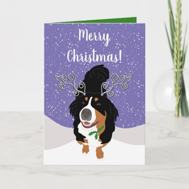 Jul Bernese Hund Gift Card Kort (Framsida)
