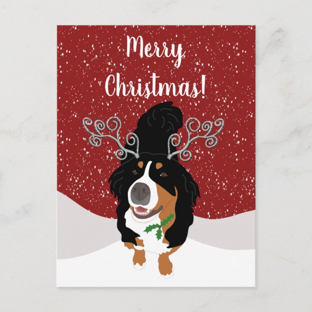 Jul Bernese Hund Gift Card Vykort (Framsida)
