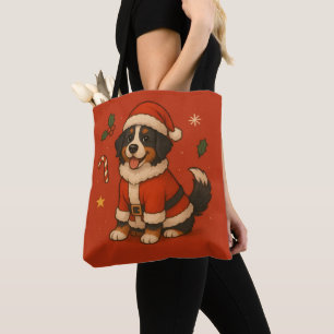 Jul Bernese Hund Xmas Tomte Bernese Mountain Tygkasse