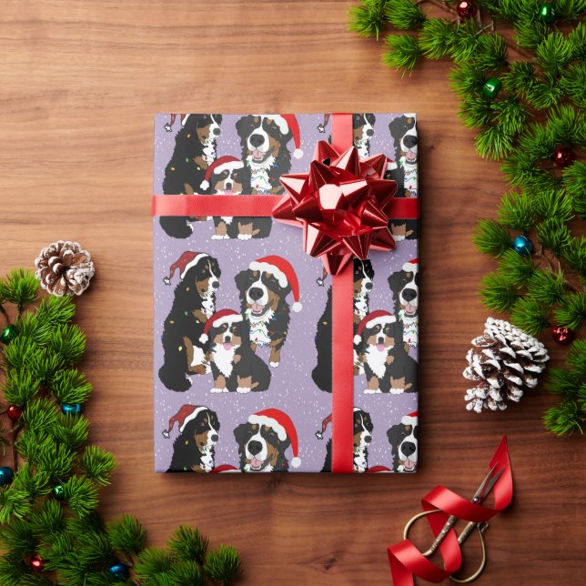 Jul Bernese Mountain Dog  Presentpapper (Julgåva)