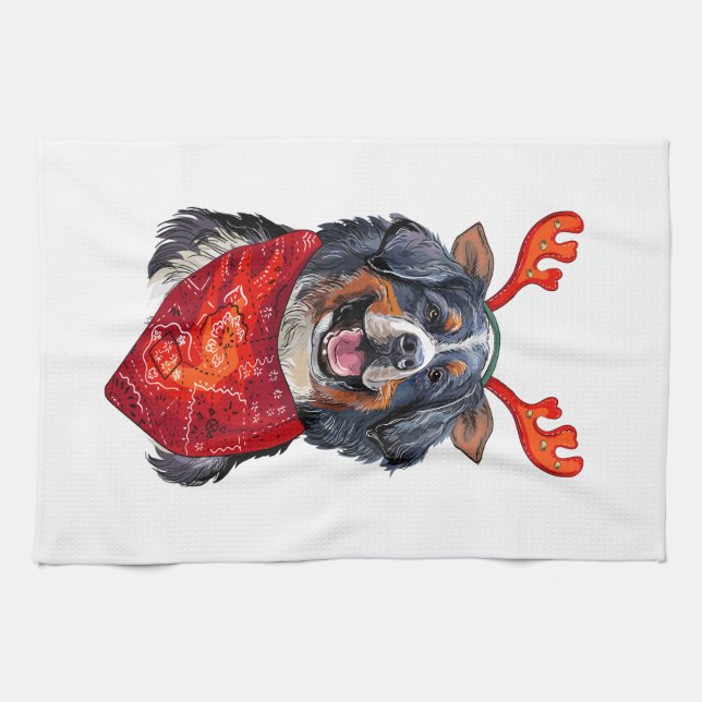 Jul Bernese Mountain Hund Bath Towel Kökshandduk (Horisontell)