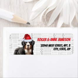 Jul Bernese Mountain Hund Helgdag Adress Returadress Etikett
