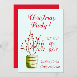 Jul Berries elegant jul party Inbjudningar