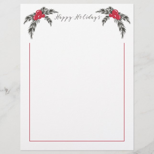 Jul Berries Glad helg Letterhead (Framsida)