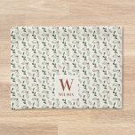 Jul Berries och Foliage Family Namn Kökshandduk<br><div class="desc">Kökshandduk för anpassningsbar-designad jul med moderna,  rustiska,  röda julbär och bladdesign med personlig från början och namn från familjen.</div>