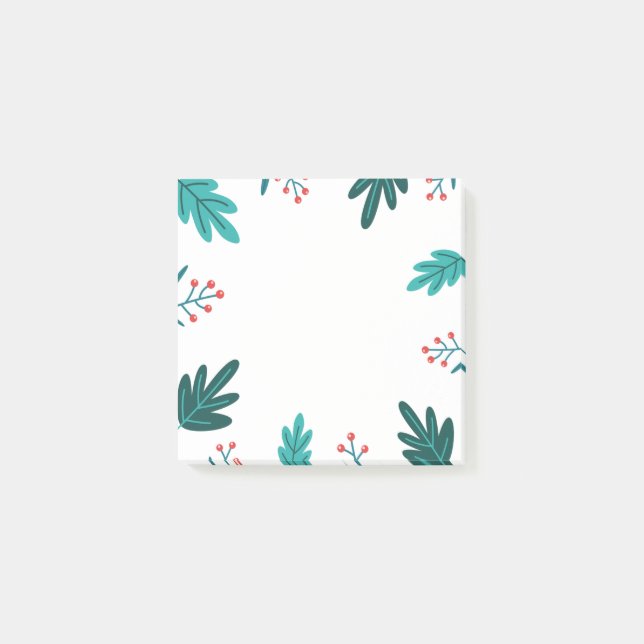 Jul Berries och Löv Post-it Block (Framsida)