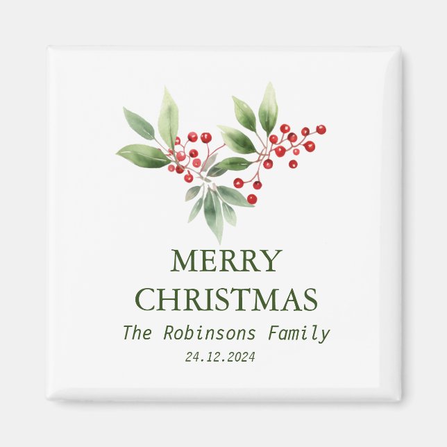 Jul Berry Gren Watercolor Magnet (Framsidan)