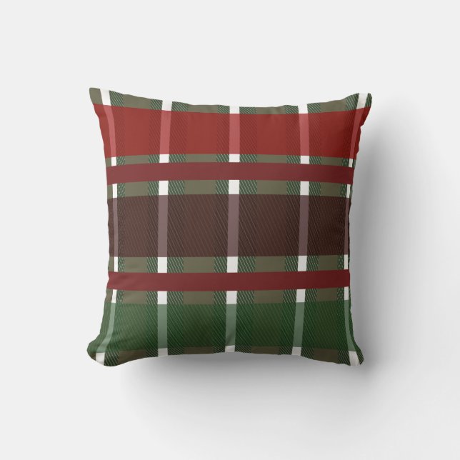 Jul Berry Plaid Snöflingor Festive Högtid Kudde (Framsida)