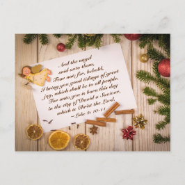 Jul Bibelvers Lukas 2 10-11 Ängeln sa, Helg Vykort