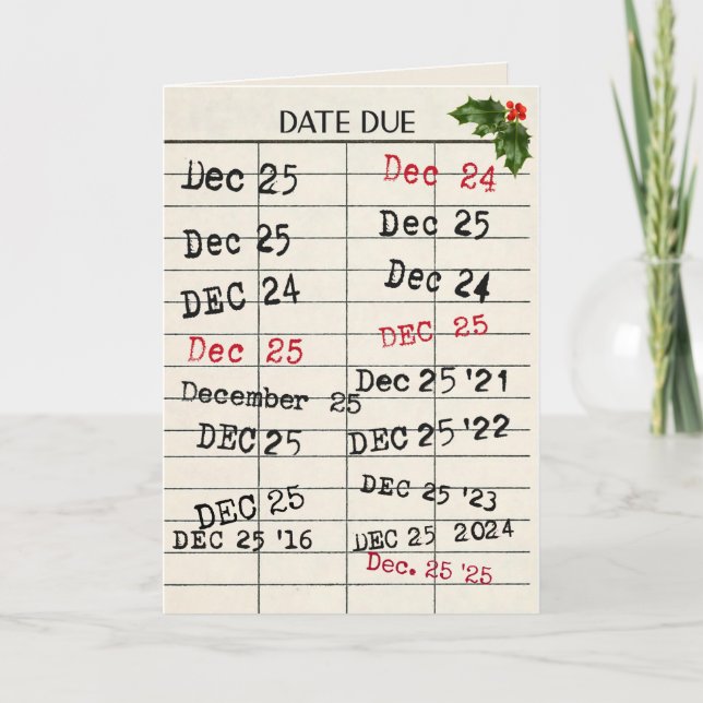 Jul-Bibliotek-kort för 2025 Helgkort (Framsida)