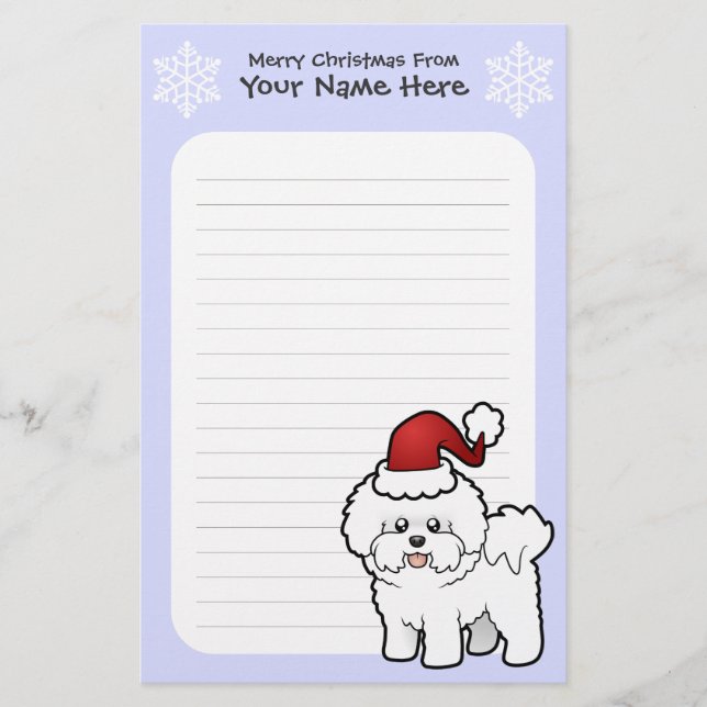 Jul Bichon Frise Brevpapper (Framsida)