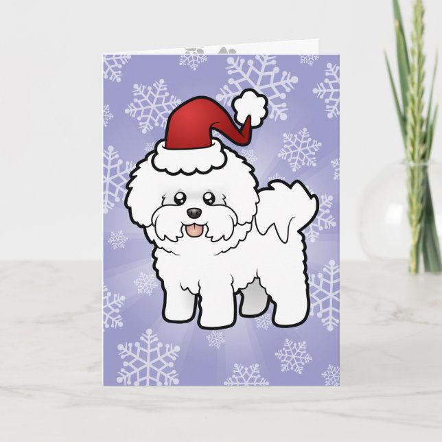 Jul Bichon Frise Helgkort (Framsida)