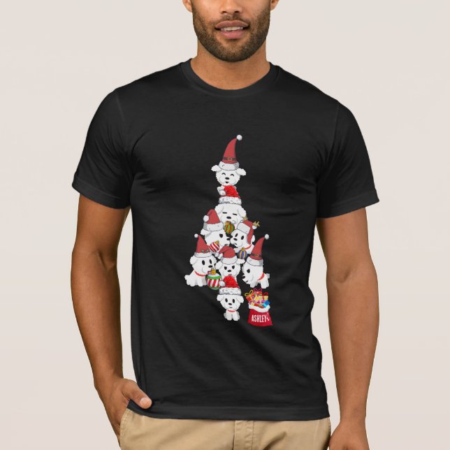 Jul Bichon Frisé Hund Puppy Cute T-Shirt (Framsida)