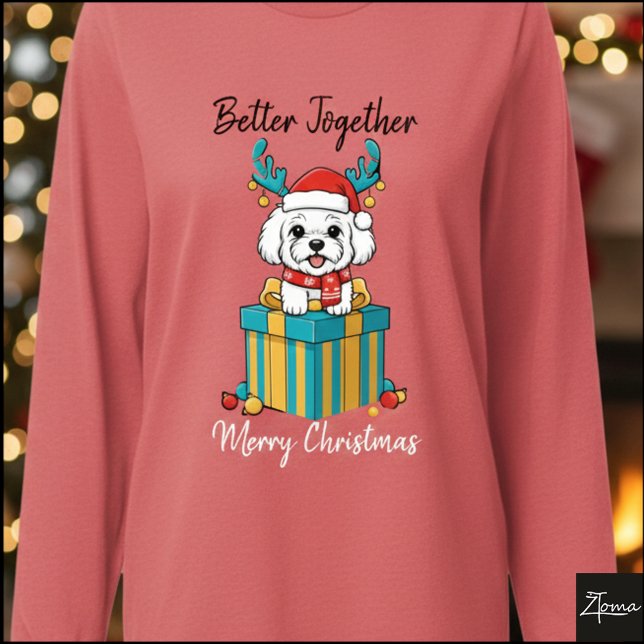 Jul Bichon Ren Skarf Present Grafisk T Shirt (Skapare uppladdad)