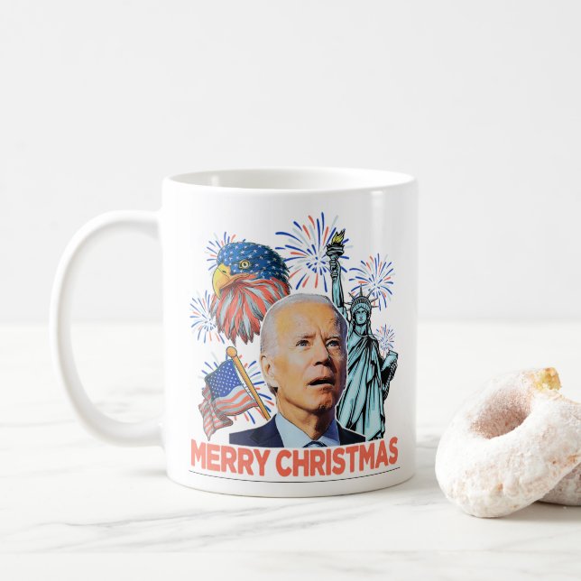 Jul Biden Funny Joe Biden Confused Julafton Kaffemugg (Med munk)