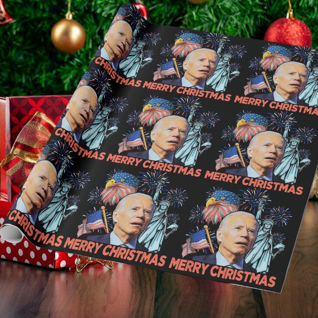 Jul Biden Funny Joe Biden Confused Julafton Presentpapper (Skapare uppladdad)