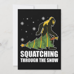 Jul-Bigfoot Hasar Genom Snön Julkort