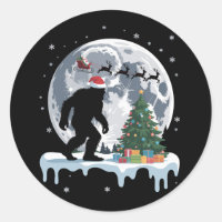 Jul Bigfoot Tomte Träd Släd Mån Julbock Snö