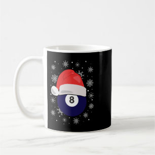 Jul Billiard Cueball 8 med Santa Hat Kaffemugg