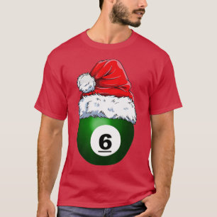 Jul Billiards Boll Santa Hat Funny Sport Xma T Shirt