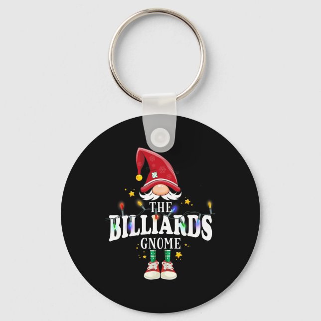Jul: Billiards Gnome X-mas Matching Pjs Nyckelring (Framsida)