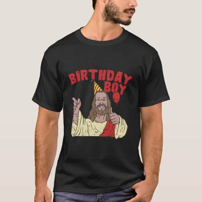 Jul Birthday Boy Funny Jesus Religion Kristus T Shirt (Framsida)