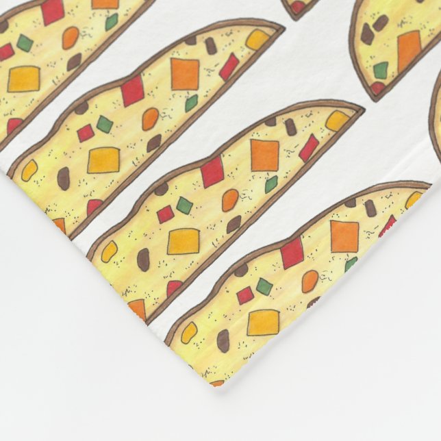 Jul Biscotti Italienska Helgdag Dessert Pastry Fleecefilt (Hörn)