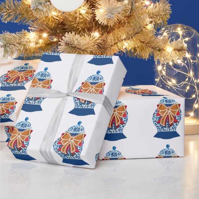 Jul Blå Gingerkruka     Presentpapper (Helgdagar)