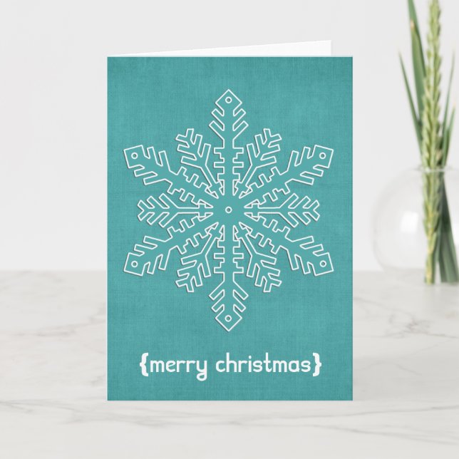 Jul Blå Snöflinga 1 God Jul Kort (Framsida)