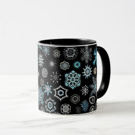 Jul Blå Snöflingor Mugg