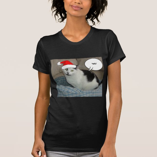Jul Black and White Kitten Tee (Framsida)